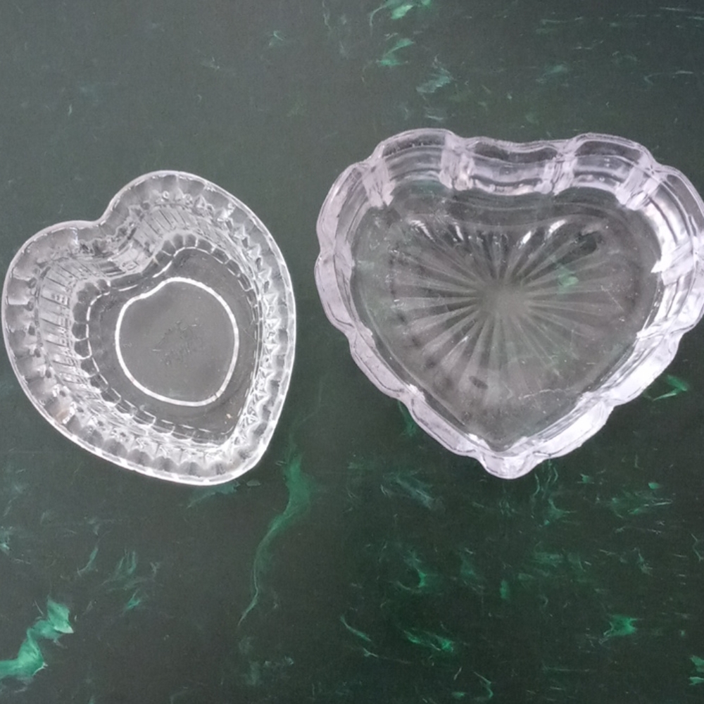 Vintage Home Interiors Glass Heart Shaped Trinket